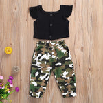 2Pcs Girls Camouflaged or Rainbow Outfit "Noelle" 4 Colors 1-6y