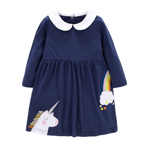 Princess Dress with Collar Unicorn 2-6yrs