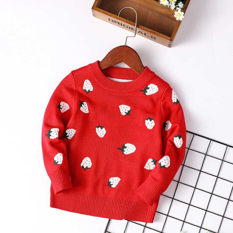 Autumn Strawberry Sweater 3 colors 3-7yrs