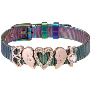 Mesh Bracelets Bangles with Different Charms  For Women Kids Gift