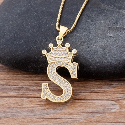 Jewelry  Initial Necklace for Men Womens 18K Gold Plated Cubic Zircon –  Makeup My Way