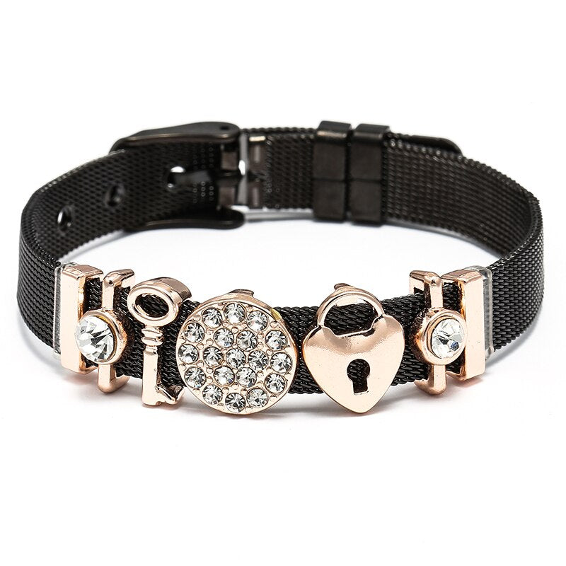 Mesh Bracelets Bangles with Different Charms  For Women Kids Gift