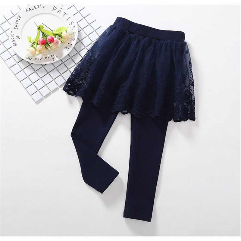 Girls Cotton Leggings with Skirt 2-7yrs