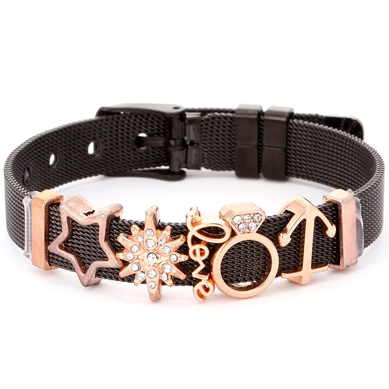 Mesh Bracelets Bangles with Different Charms  For Women Kids Gift