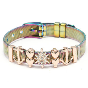 Mesh Bracelets Bangles with Different Charms  For Women Kids Gift