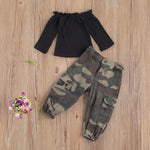 2Pcs Girls Camouflaged or Rainbow Outfit "Noelle" 4 Colors 1-6y