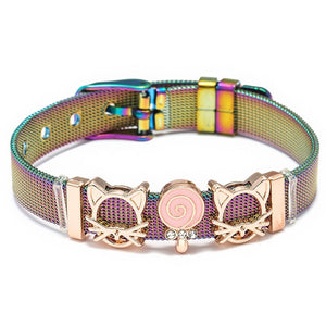 Mesh Bracelets Bangles with Different Charms  For Women Kids Gift