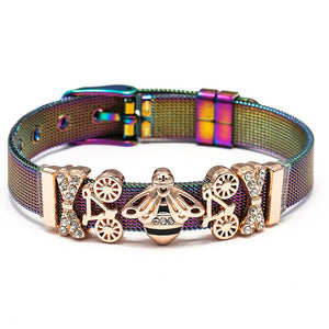 Mesh Bracelets Bangles with Different Charms  For Women Kids Gift