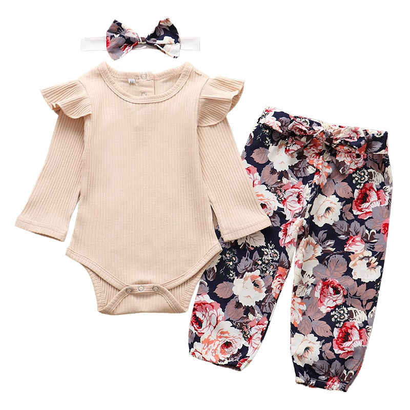 3Pcs Baby Girl  Outfit "Honore" 0-24m