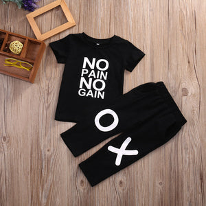 NO PAIN NO GAIN Boys Outfits set 2-6yrs