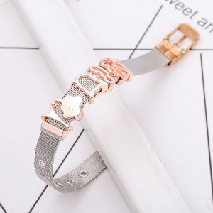 Mesh Bracelet With Different Charecters