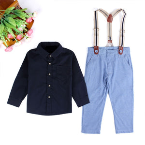 'Xavier' 2 Piece Set Including Pants With Suspenders and Shirt (12M-5T)