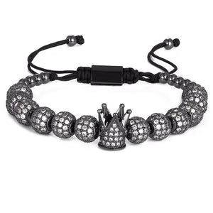 New Luxury Bead Bracelet Silver, Black, Rose or Gold Plated