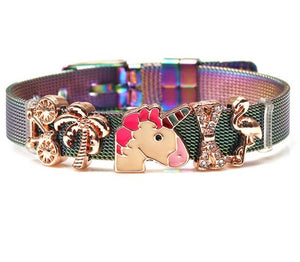 Mesh Bracelets Bangles with Different Charms  For Women Kids Gift