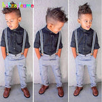 'Xavier' 2 Piece Set Including Pants With Suspenders and Shirt (12M-5T)