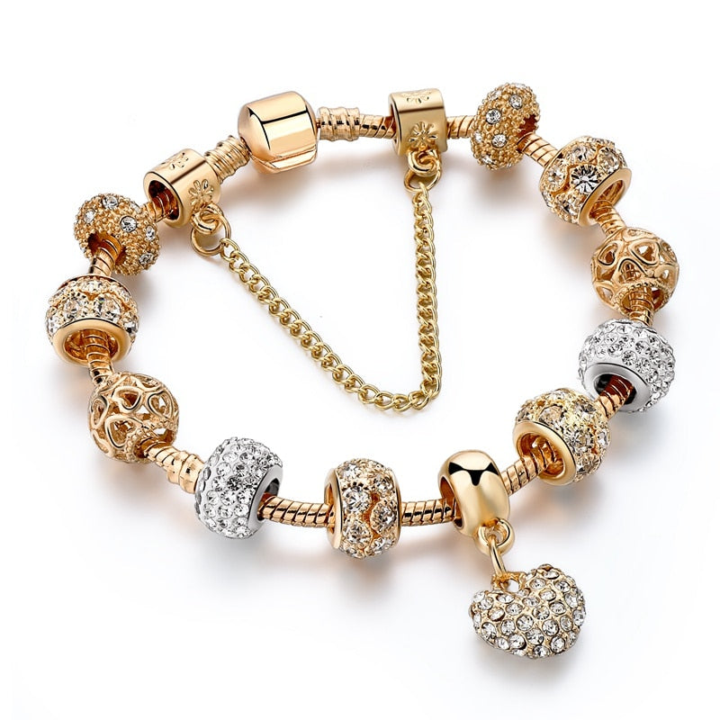 Luxury Gold Triple Row Detail Bracelet - Glamourize UK