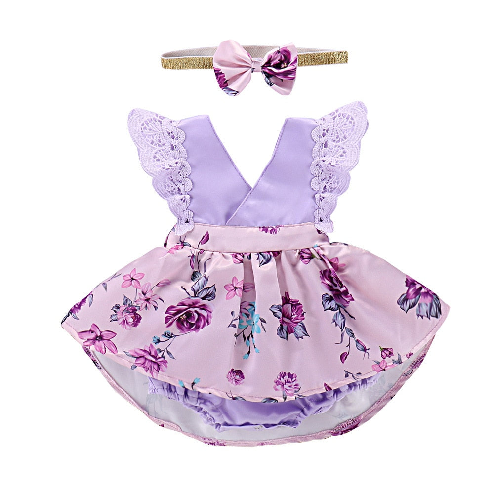 2pc Baby Purple Dress 6-24m