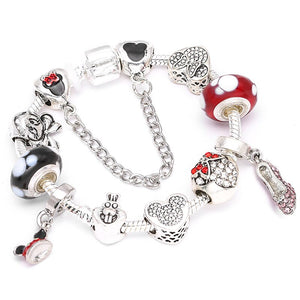 Silver plated Snake Chain Charm Bracelet for Women & Kids