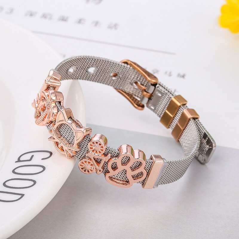 Mesh Bracelet With Different Charecters