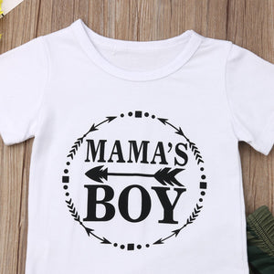 "James" Baby Boys Camo Pants & Mama's Boy T shirt Set