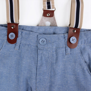 'Xavier' 2 Piece Set Including Pants With Suspenders and Shirt (12M-5T)