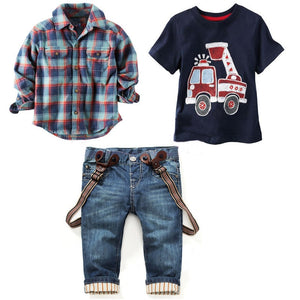 3pcs Boys set - long sleeves shirts + t-shirt + jeans