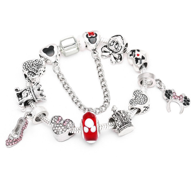 Silver plated Snake Chain Charm Bracelet for Women & Kids