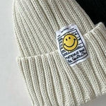 Smiley Face Autumn Knitted Kids Beanie Cap One Size Fits all Up to 6 years