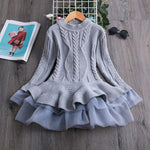 Knitted Chiffon Girl Dress 3-8yrs