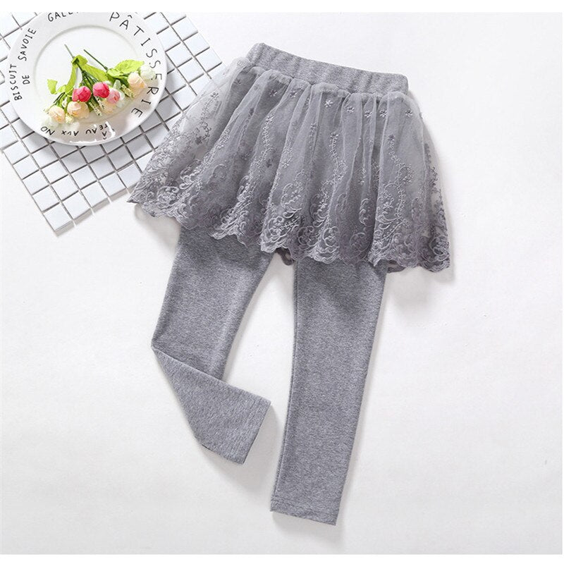 Girls Cotton Leggings with Skirt 2-7yrs