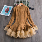 Knitted Chiffon Girl Dress 3-8yrs