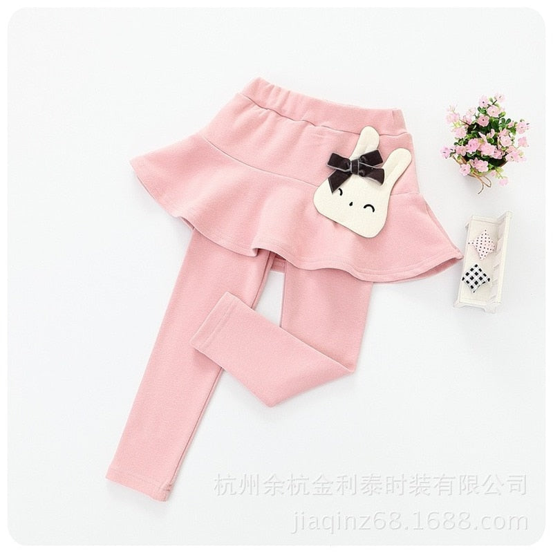 Girls Cotton Leggings with Skirt 2-7yrs