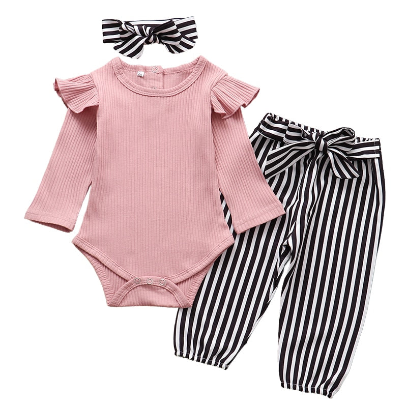 3Pcs Baby Girl  Outfit "Honore" 0-24m