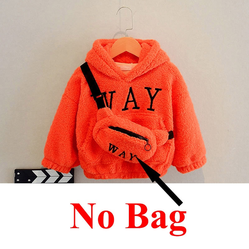 Teddy style Hoody with Bag 2-12yrs 3 colors