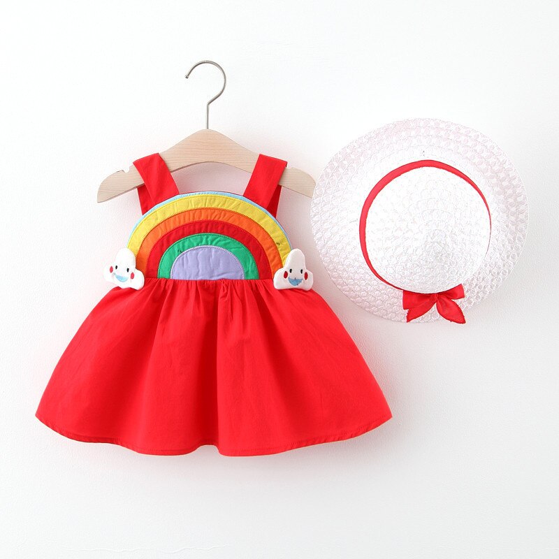 Girls Summer Rainbow Dress 12m-3yrs 4 colors