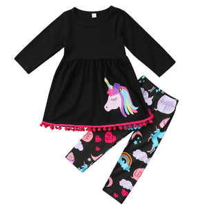 Unicorn Dress & Printed Leggings Set 3-7yrs
