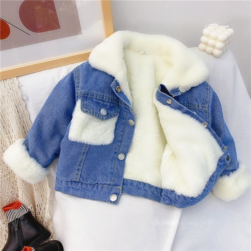 Winter Furry Denim Coat 12m-6yrs
