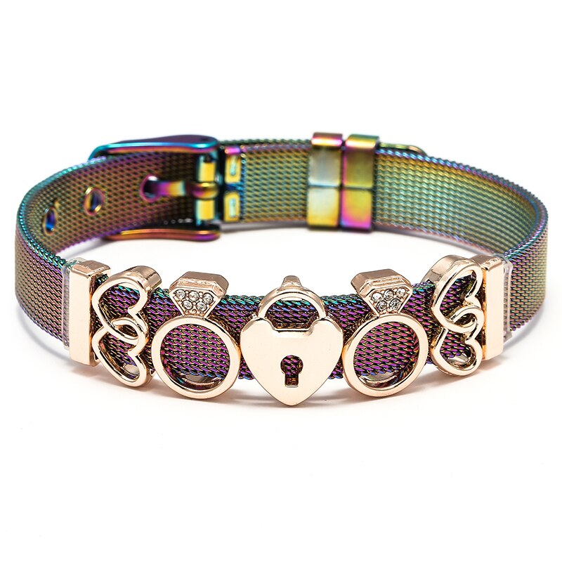 Mesh Bracelets Bangles with Different Charms  For Women Kids Gift