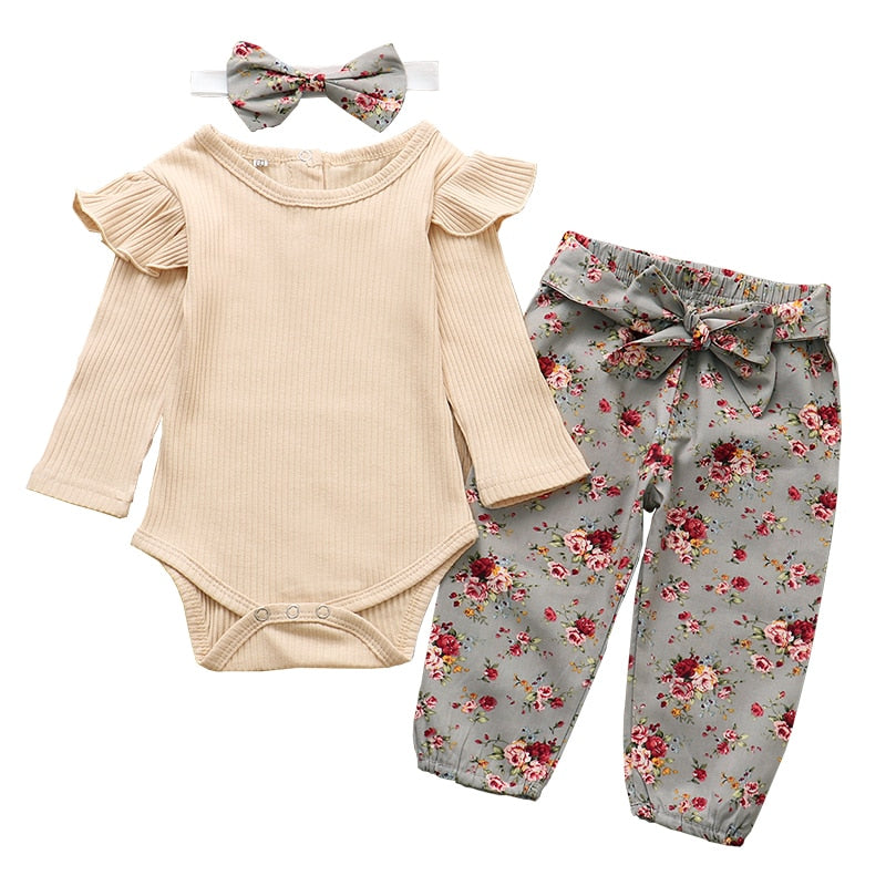 3Pcs Baby Girl  Outfit "Honore" 0-24m