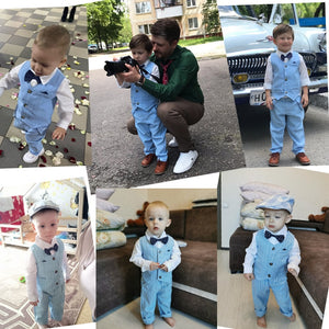 'Lucas' Formal Set with Pants, Hat, Shirt with bow tie & vest (9M-6T)