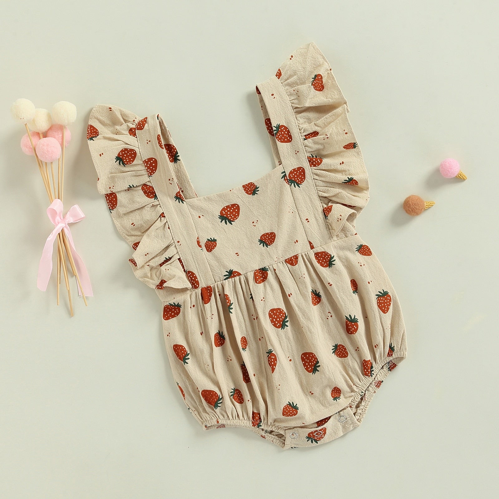 Strawberry Sunsuit (3M-18M)
