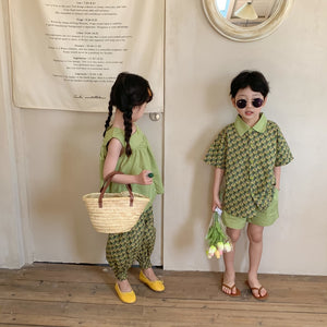 Sister & Brother Green Matching 2pcs sets (12M-7T)
