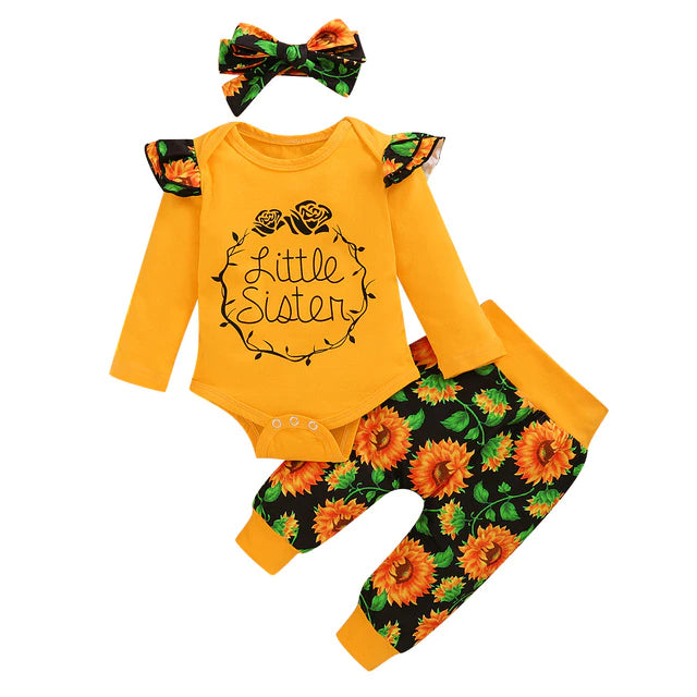 3Pcs Baby girl set multiple colors 0-24m 'Maeve Collection'